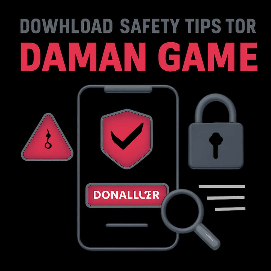 Illustration of safety steps for downloading Daman Game.