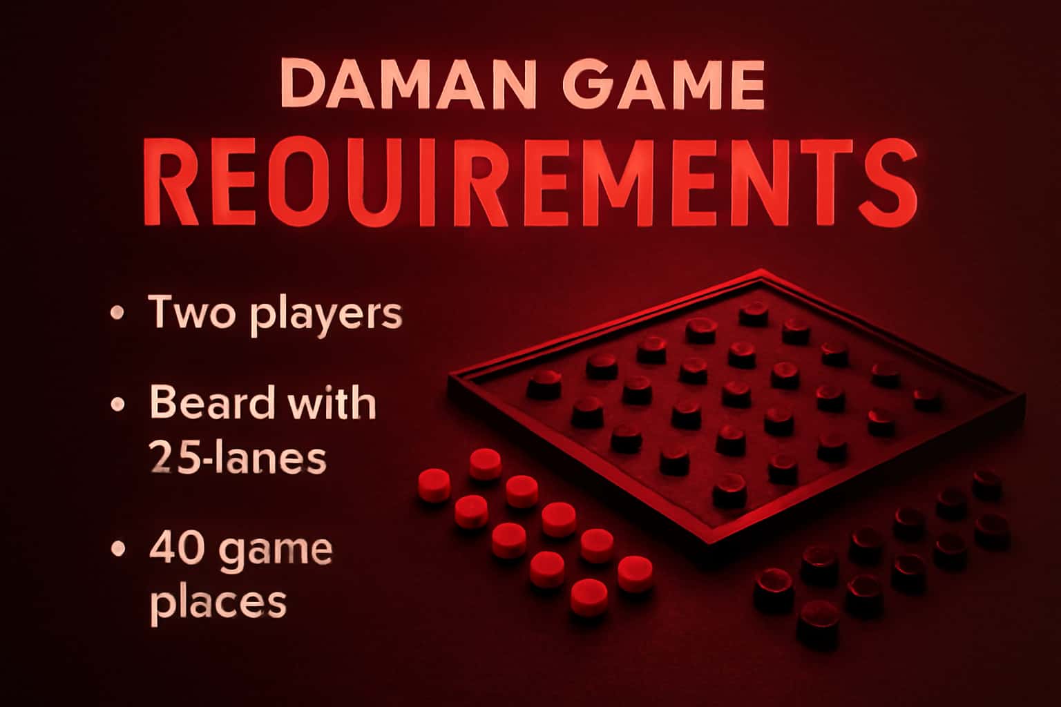 Informational scene displaying Daman Game requirements.